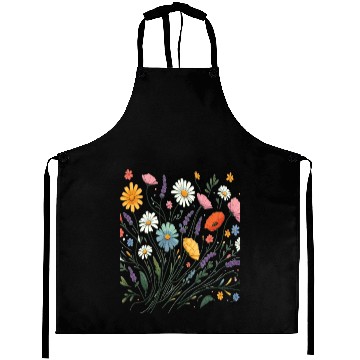 Discover Botanical Bliss Wildflower Bouquet Nature Lover Aprons