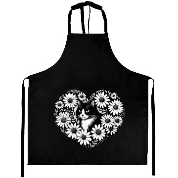 Discover Tuxedo Cat Daisy Aprons