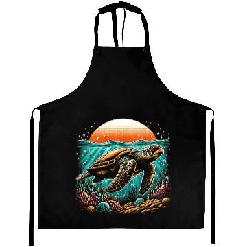 Discover turtle swimming on the seabed 2 Aprons