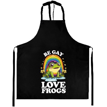 Discover Be Gay Love Frogs Funny LGBTQ Pride Rainbow Retro Aprons