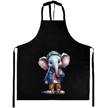 Discover Cute Elephant Cartoon Aprons