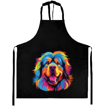 Discover Watercolor Colorful Tibetan Mastiff Aprons