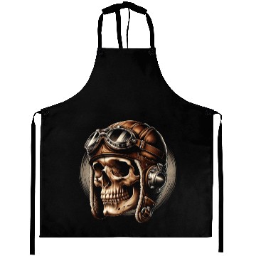 Discover Retro Flight Skull Aprons