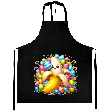 Discover Banana Among Colorful Easter Eggs Aprons