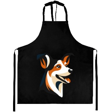 Discover Border Collie Illustration for Dog Lovers Aprons