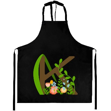 Discover Capital letter K monogram and wildflowers Aprons
