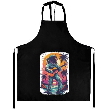 Discover Astronaut Guitar Player Space Music Lover Aprons