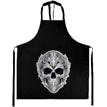 Discover Mexican tribal silver metallic skull Aprons