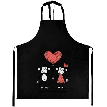 Discover Monkey Lovers Stick Figure Couple Aprons