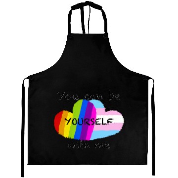 Discover Pride hearts - You can be yourself with me Aprons