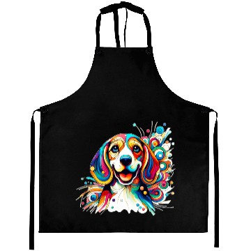 Discover Сheerful abstract beagle Aprons
