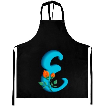 Discover Three dimensional capital letter E rose monogram Aprons
