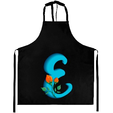 Discover Three dimensional capital letter E rose monogram Aprons