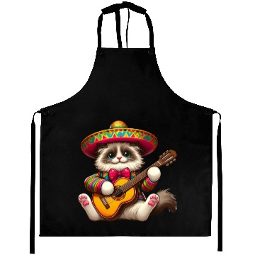 Discover Cinco de Mayo Cat with Guitar Aprons