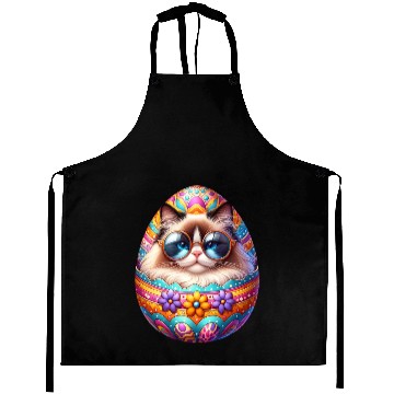 Discover Ragdoll Cat in Easter Egg Design Aprons