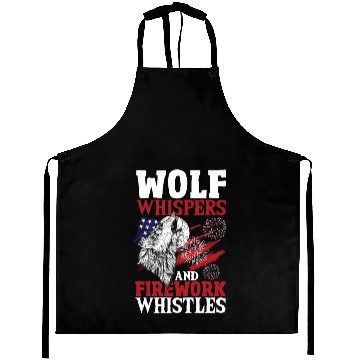 Discover Howling Wolf White Stars Red Stripes American Aprons