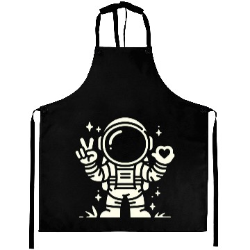 Discover White Astronaut is sending love (Dark Recommend) Aprons