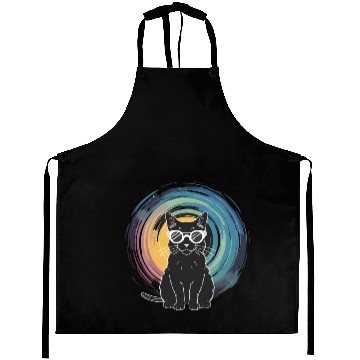 Discover Solar Eclipse 2024 Cat Wearing Glasses Aprons