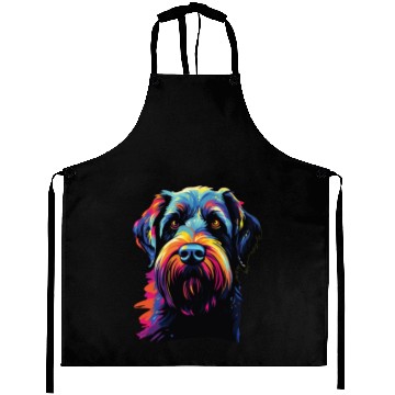 Discover Watercolor Colorful Giant Schnauzer Aprons