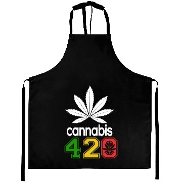 Discover Humorous 420 Authentic Herb Weed Marijuana Design Aprons