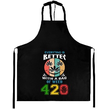 Discover Comic 420 Better Herb Weed Marijuana Design Aprons