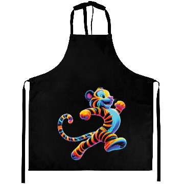 Discover Fun neon tiger (Dark better) Aprons