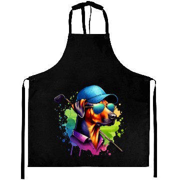 Discover Rhodesian Ridgeback Golfer Golf Course Dogs Aprons