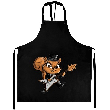 Discover Cool Squirrel Guitarist Music Aprons