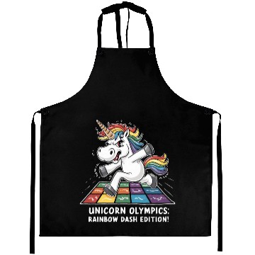 Discover "Unicorn Olympics: Rainbow Dash Edition!" Aprons
