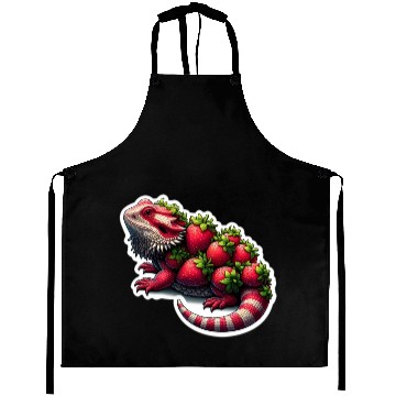 Discover Strawberry bearded dragon pattern Aprons