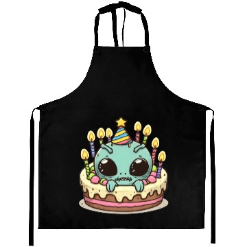 Discover Alien Emerging from Birthday Cake Aprons