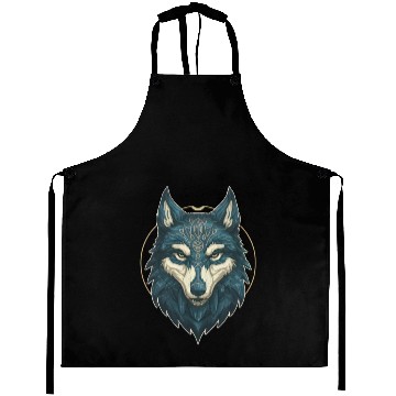 Discover Fenrir Wolf head elven style Aprons