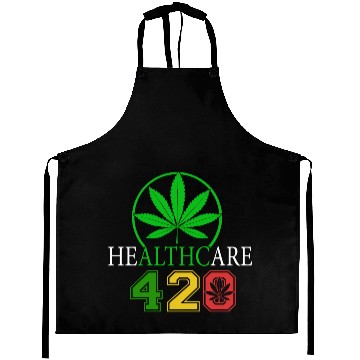 Discover Silly 420 Healthy Herb Weed Marijuana Design Aprons