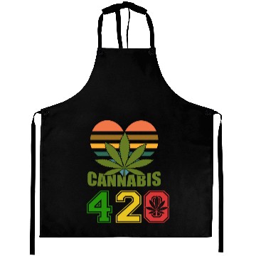 Discover Hysteric 420 Love Good Herb Weed Marijuana Design Aprons