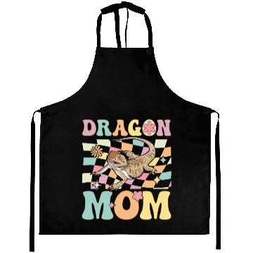 Discover Dragon Mom Groovy Bearded Dragon Lizard Lover Aprons