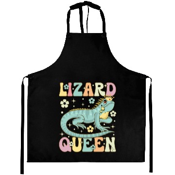 Discover Lizard Queen Groovy Bearded Dragon Lizard Lover Aprons
