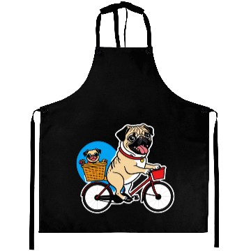 Discover Comical Pug: Effortful Bike Ride Aprons