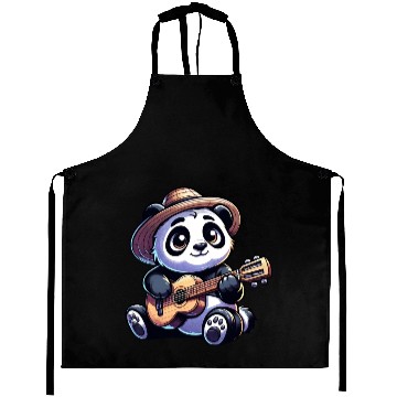 Discover Cool Panda Guitarist Music Aprons