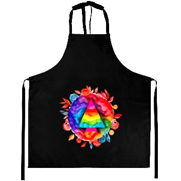Discover Pride, Colorful Abstract Aprons, Watercolor Ae