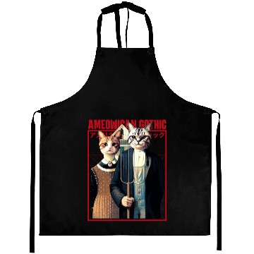 Discover Ameowican Gothic - Timeless Farmer Feline Elegance Aprons