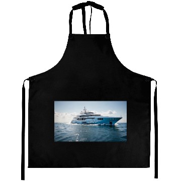 Discover A Ship Sailing On The Blue Ocean Waters Aprons
