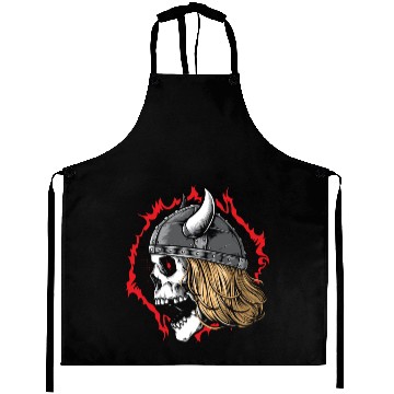 Discover Viking Skull Warrior Wearing Helmet Aprons