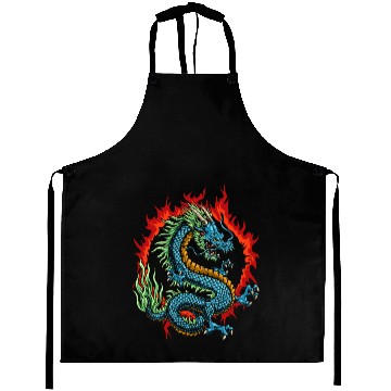 Discover Angry Japanese Dragon Aprons