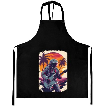 Discover Astronaut Guitar Player Space Music Lover Aprons
