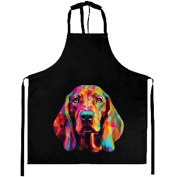 Discover Watercolor Colorful Redbone Coonhound Aprons