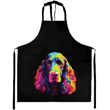 Discover Watercolor Colorful Irish Water Water Spaniel Aprons