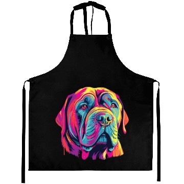 Discover Watercolor Colorful Neapolitan Mastiff Aprons