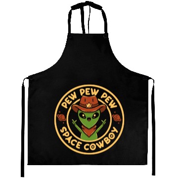 Discover Pew pew pew space cowboy Aprons