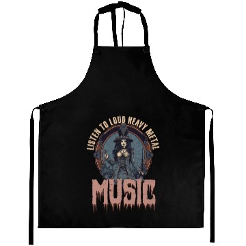 Discover Rock Music Listen Loud Heavy Metal Music Aprons