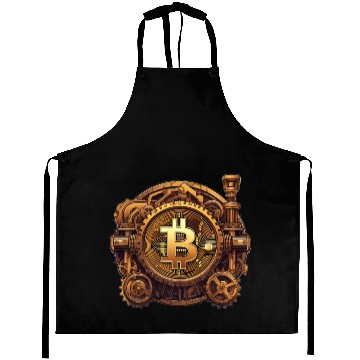 Discover Steampunk Bitcoin Digital Currency Crypto Coin Aprons